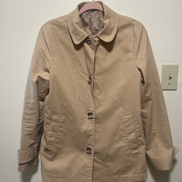Women's Tan Mid-Length Overcoat Toggle Closure Size M - Picture 1 of 4